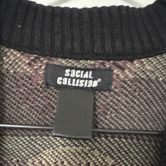 Edgy Skull and Wings Cardigan - Black, Purple, and Green - Picture 3 of 4